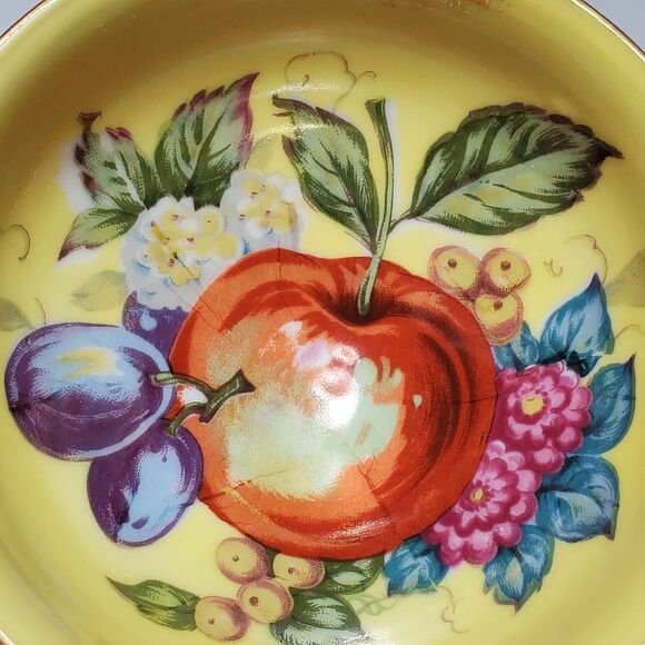 Fruit Teacup and Saucer Vintage Yellow Vintage - Picture 3 of 10